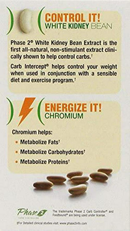 Carb Intercept with Phase 2 120 Veg Capsules