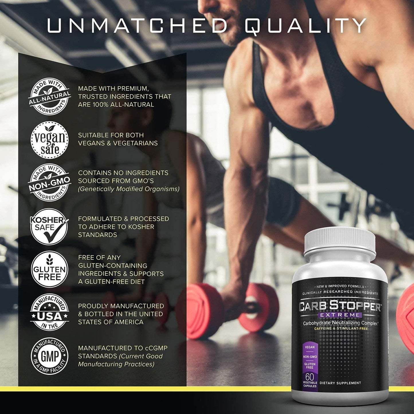 Carb Stopper Extreme (3 Bottles) Maximum Strength, Natural Carbohydrate and Starch Neutralizer | Keto Diet Cheat Supplement to Intercept Carbs with White Kidney Bean Extract, 60 Caps Each