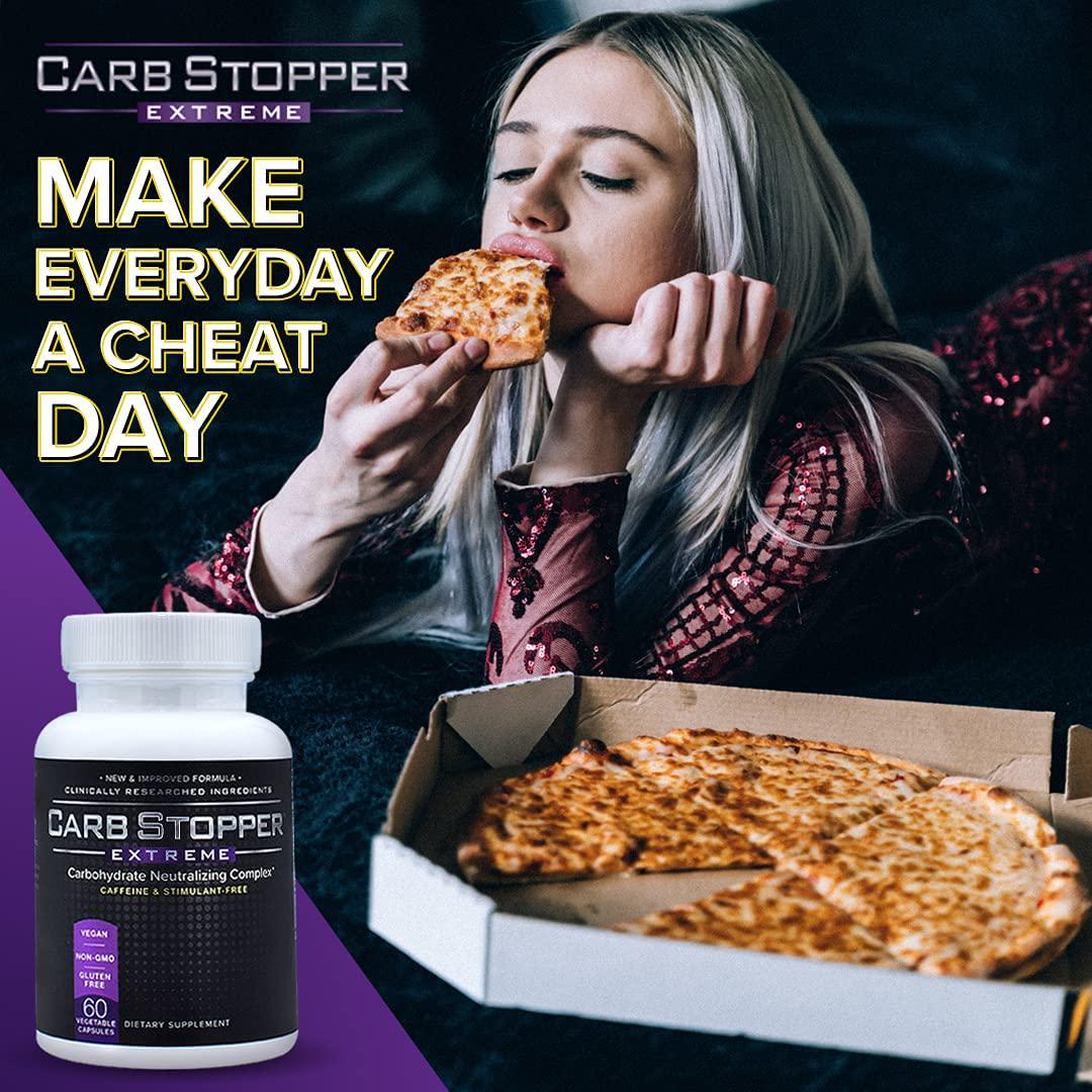 Carb Stopper Extreme (5 Bottles) Maximum Strength, Natural Carbohydrate and Starch Neutralizer | Keto Diet Cheat Supplement to Intercept Carbs with White Kidney Bean Extract, 60 Caps Each