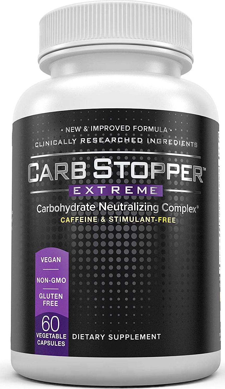 Carb Stopper Extreme (3 Bottles) Maximum Strength, Natural Carbohydrate and Starch Neutralizer | Keto Diet Cheat Supplement to Intercept Carbs with White Kidney Bean Extract, 60 Caps Each