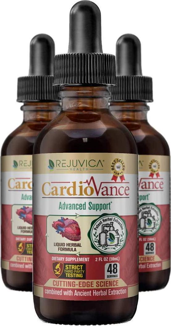 CardioVance - Blood Pressure Support, Fast-Acting Liquid Formula, Hawthorne, Olive Leaf, Ashwagandha and More | 3Pack