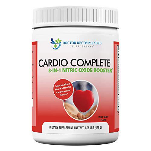 Cardio Complete - Heart Health Support Powder Supplement - 3-in-1 Nitric Oxide Booster with 5,000 L-Arginine, 1,000mg L-Citrulline, and Hawthorn Berry