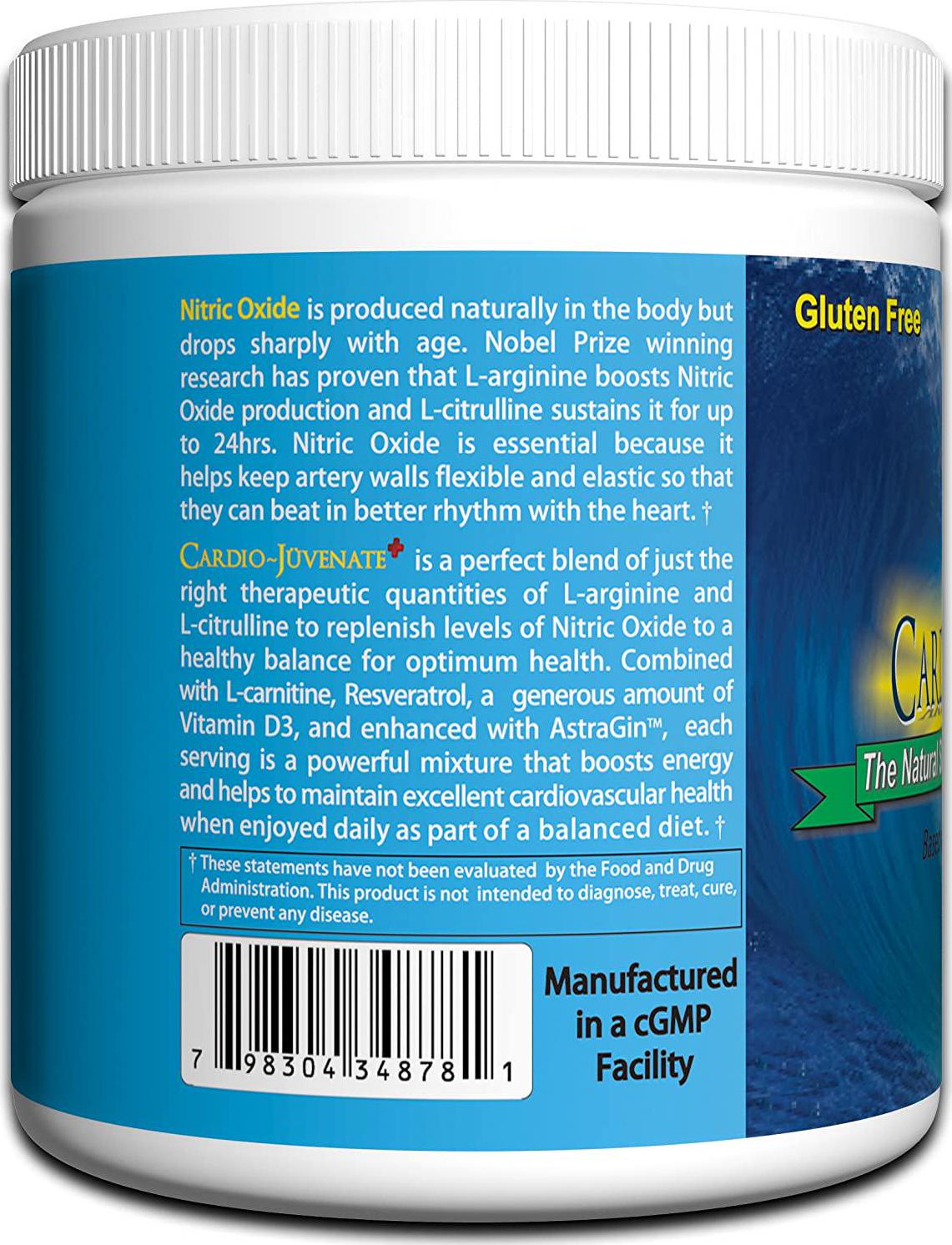 Cardio Juvenate Plus Tropical Orange Cardio Health Formula: Nitric Oxide Supplement 5000mg L-arginine, 1000mg L-citrulline, 1000mg L-carnitine per Serving to Support Heart Health and Blood Pressure