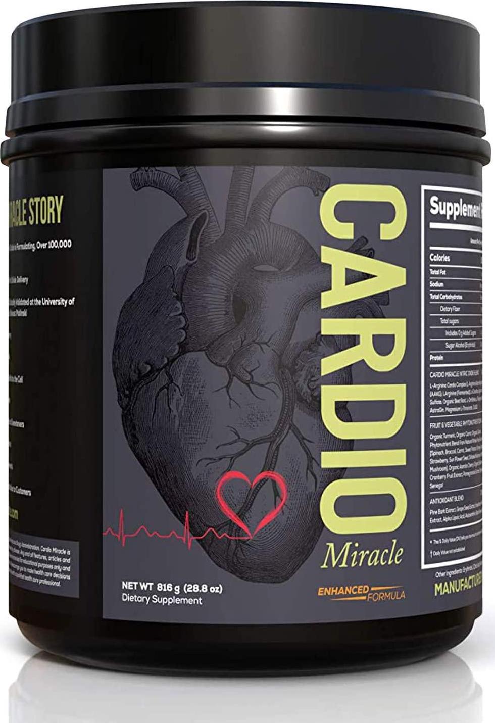 Cardio Miracle (TM) - The Complete Nitric Oxide Solution - Nutritional Heart Healthy L-Arginine and Organic Beetroot Drink Mix 60 Servings