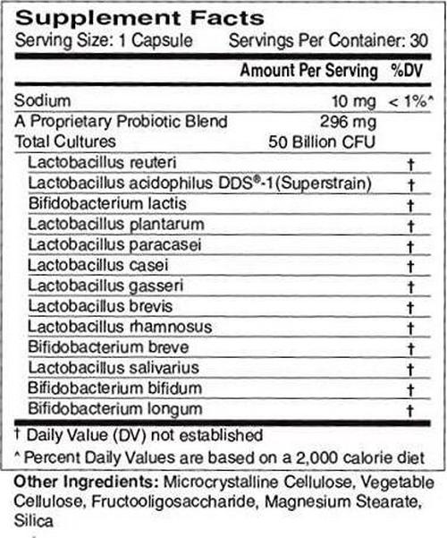 Cardiotabs Advanced Formula Probiotic with 50 Billion CFU per Serving, 13 Strain Blend with DDS-1, Shelf Stable, Cardiologist Created Dietitian Approved