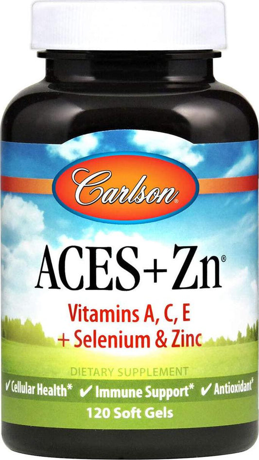 Carlson - ACES + Zn, Vitamins A, C, E + Selenium and Zinc, Cellular Health and Immune Support, Antioxidant, 120 Softgels