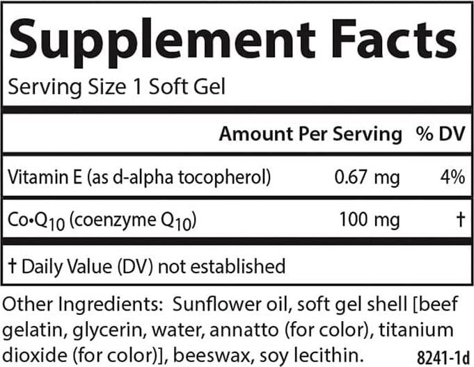 Carlson - Co-Q10, 100 mg, Energy Production and Heart Function, 90 Softgels