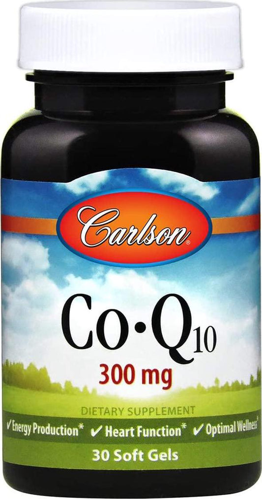 Carlson - Co-Q10, 300 mg of CoEnzyme Q10, Promotes Normal Energy Production and Heart Function, 30 soft gels