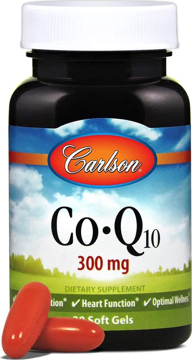 Carlson - Co-Q10, 300 mg of CoEnzyme Q10, Promotes Normal Energy Production and Heart Function, 30 soft gels