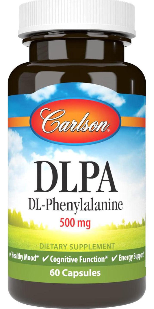 Carlson - DLPA DL-Phenylalanine, 500 mg, Promotes Healthy Nervous and Endocrine Systems, 60 Capsules