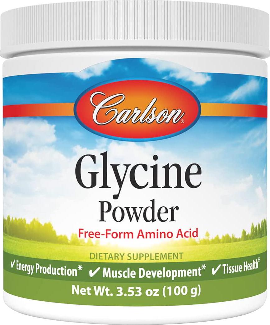 Carlson - Glycine Powder, 2000 mg Glycine, Amino Acid Powder, Energy Production, Muscle Development Powder, Glycine Supplement Powder, 3.53 oz (100 g)