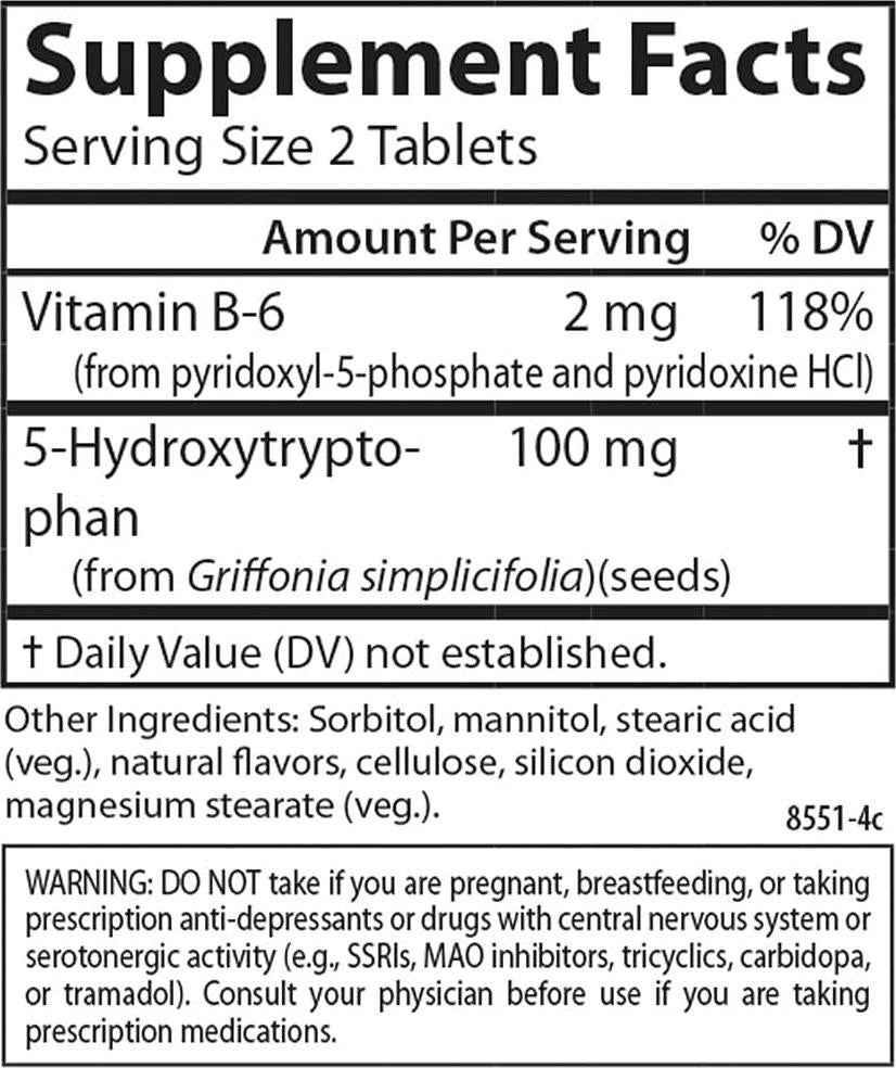 Carlson Healthy Mood 5-htp Elite 50mg Raspberry Chewables, 120 Tablets