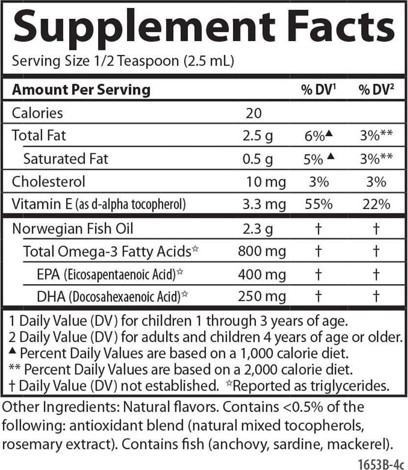 Carlson - Kid&#039;s The Very Finest Fish Oil, 800 mg Omega-3s, Norwegian, Sustainably Sourced, Orange, 200 mL
