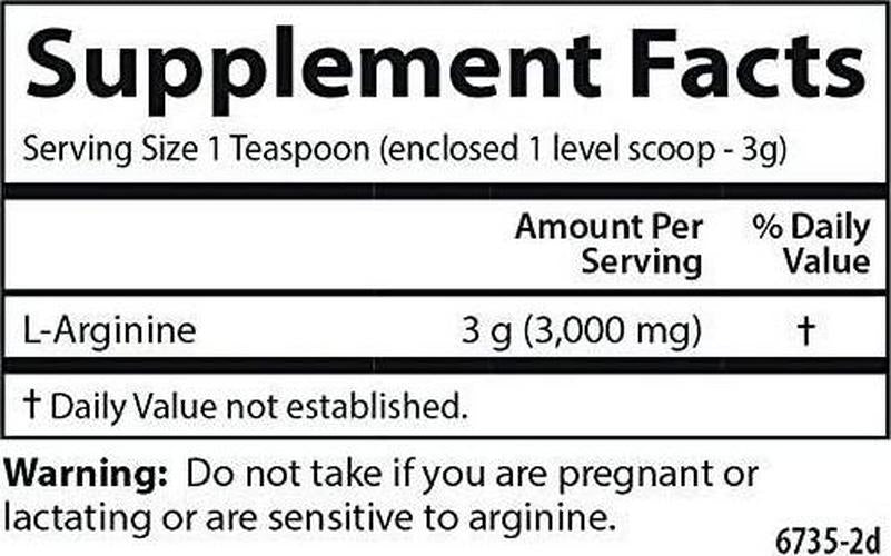 Carlson - L-Arginine Powder, Free-Form Amino Acid, Circulatory Health, 3.53 oz (100 g)