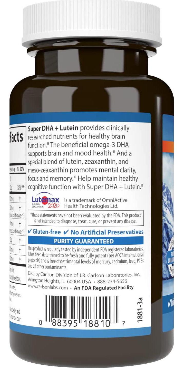 Carlson Labs - Super DHA plus Lutein - 60 Softgels