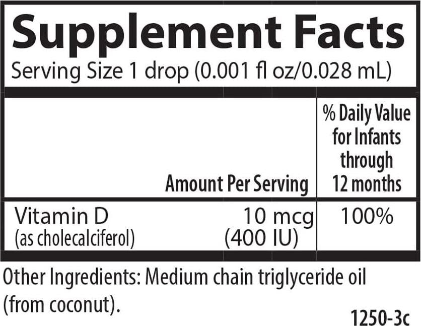 Carlson Labs Super Daily D3 for Baby 400IU Supplement, 0.35 Fluid Ounce