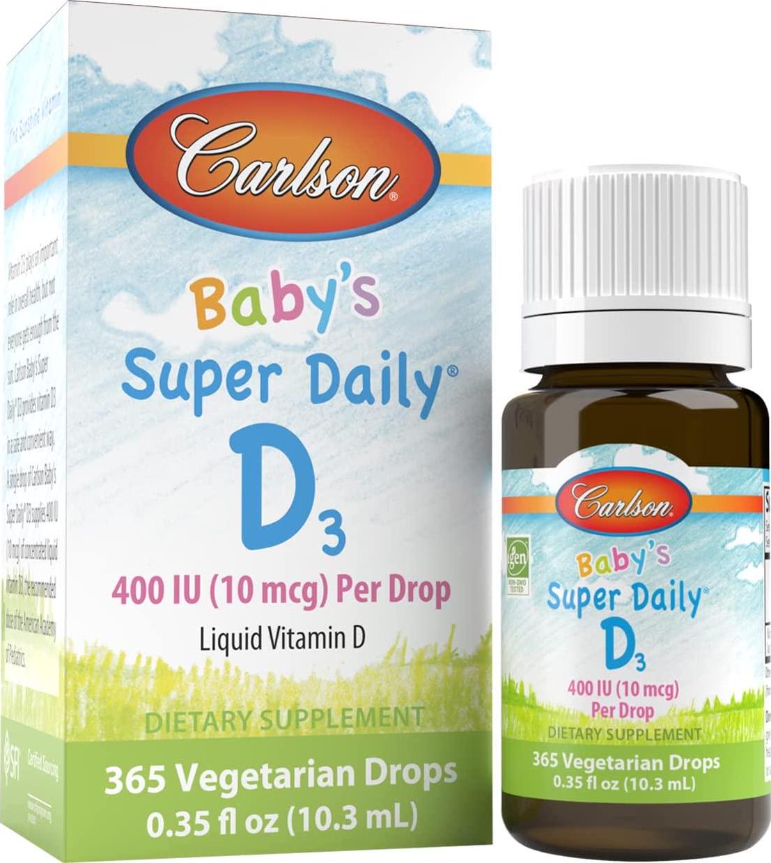 Carlson Labs Super Daily D3 for Baby 400IU Supplement, 0.35 Fluid Ounce