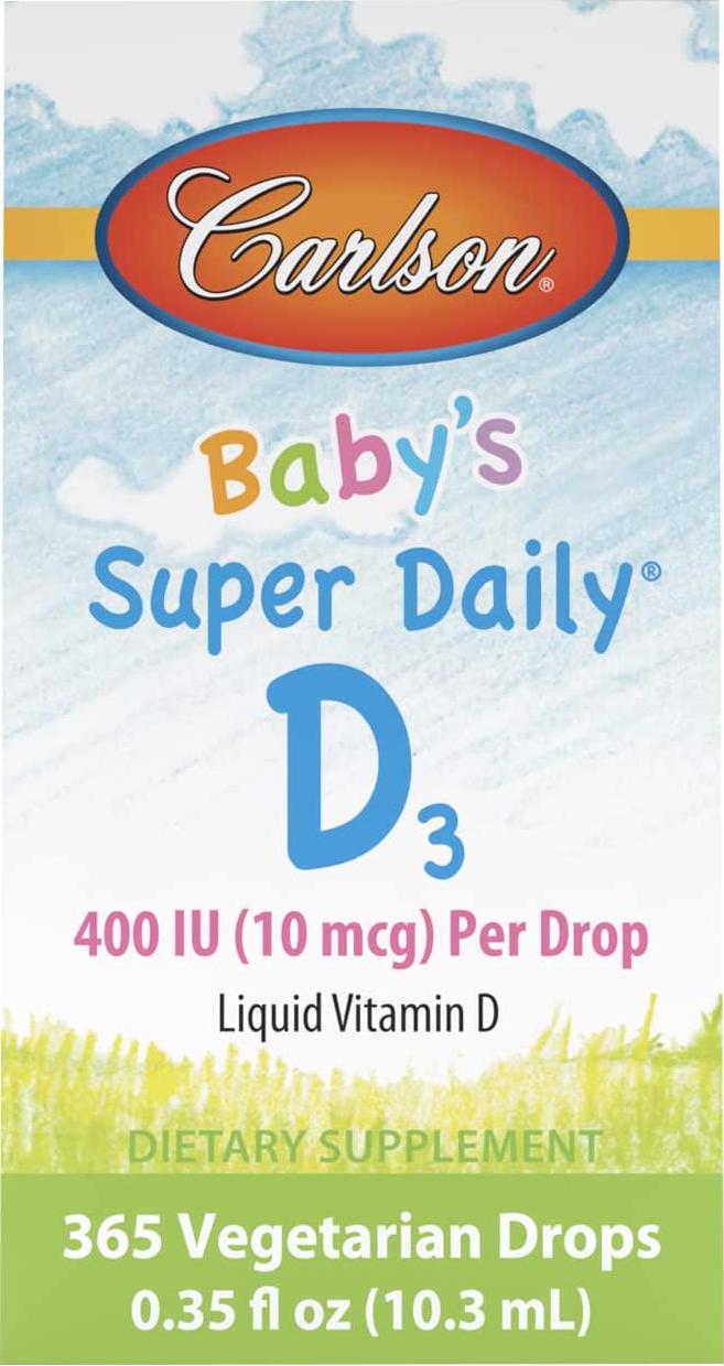 Carlson Labs Super Daily D3 for Baby 400IU Supplement, 0.35 Fluid Ounce