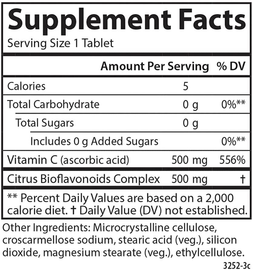 Carlson - Super-C Complex, Vitamin C + Bioflavonoids, Immune Function and Optimal Wellness, Antioxidant, 250 Vegetarian Tablets