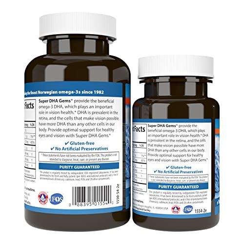 Carlson - Super DHA Gems, 500 mg DHA Supplements, 640 mg Fatty Acids, Wild-Caught Norwegian Arctic Fish Oil Concentrate, Sustainably Sourced Nordic Fish Oil Capsules, 60+20 Softgels