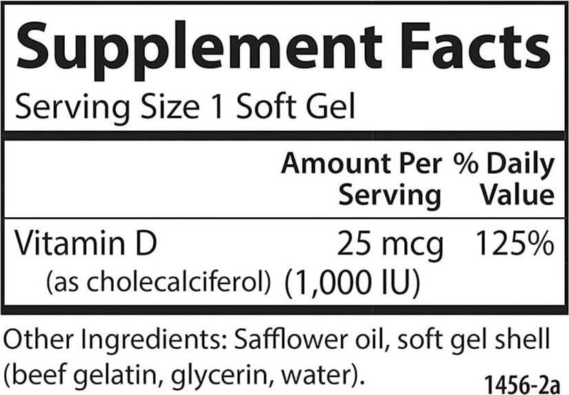 Carlson - Vitamin D3, 1000 IU (25 mcg), Immune Support, Bone Health, Muscle Health, Cholecalciferol, Vitamin D Supplements, Vitamin D3 Soft Gels, 360 Softgels