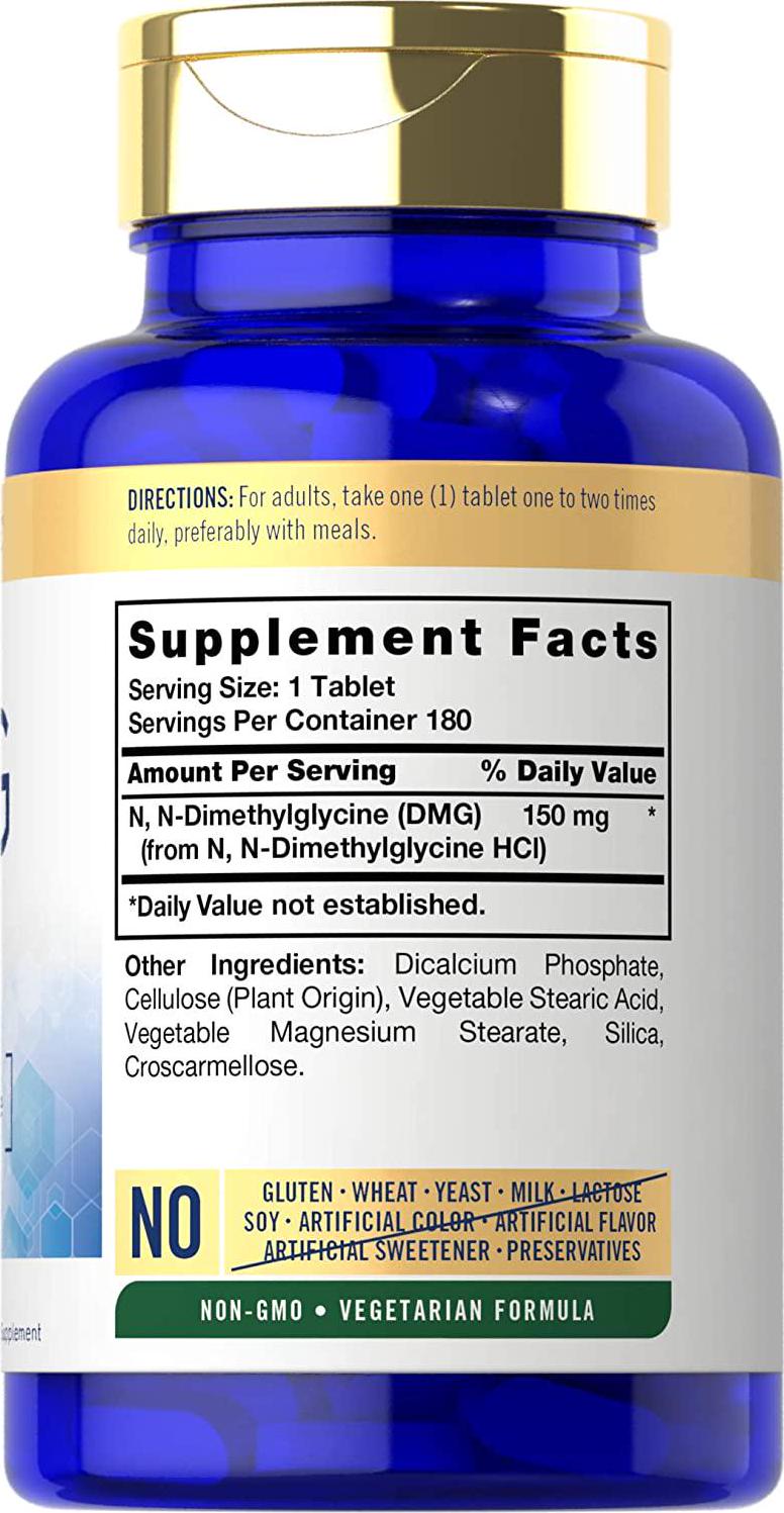 Carlyle DMG Supplement | 150 mg 180 Tablets | N-Dimethylglycine | Vegetarian, Non-GMO, Gluten Free