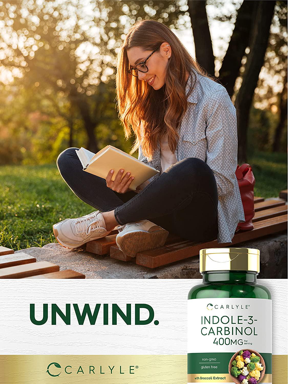 Carlyle Indole-3-Carbinol (I3C) 200mg 120 Capsules Advanced Formula with Broccoli Extract | Non-GMO, Gluten Free |