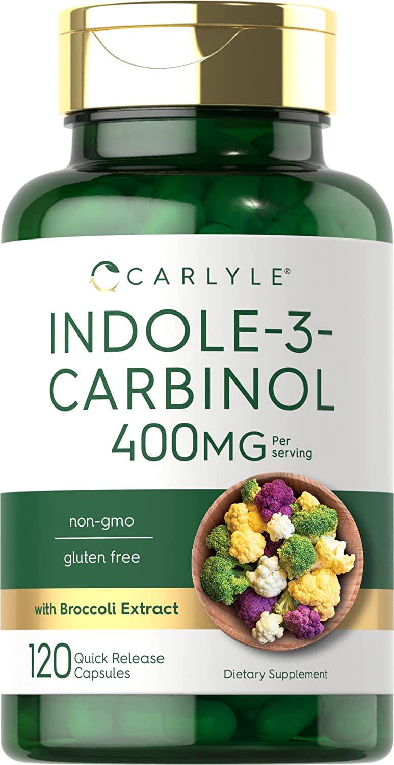 Carlyle Indole-3-Carbinol (I3C) 200mg 120 Capsules Advanced Formula with Broccoli Extract | Non-GMO, Gluten Free |