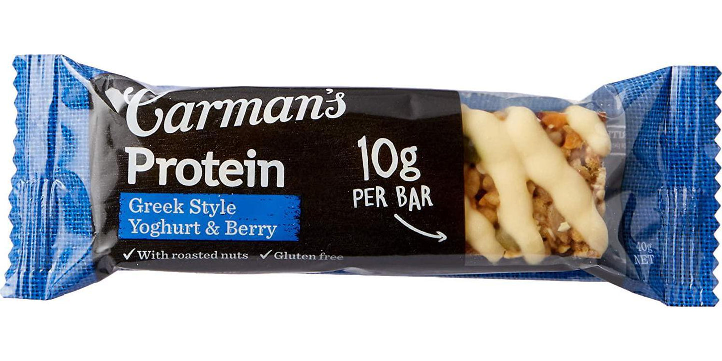 Carman's Greek Style Yoghurt and Berry Gourmet Protein Bars, 40 Grams x 12