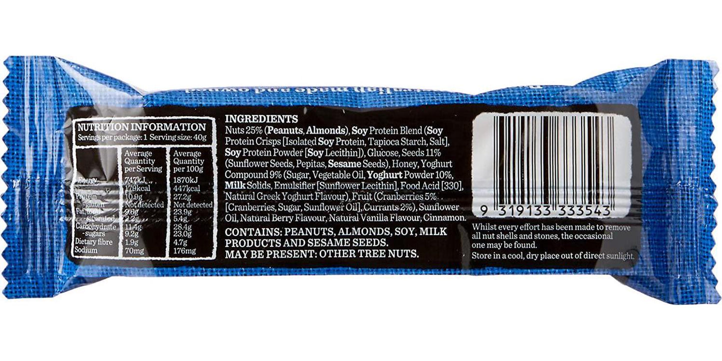 Carman's Greek Style Yoghurt and Berry Gourmet Protein Bars, 40 Grams x 12