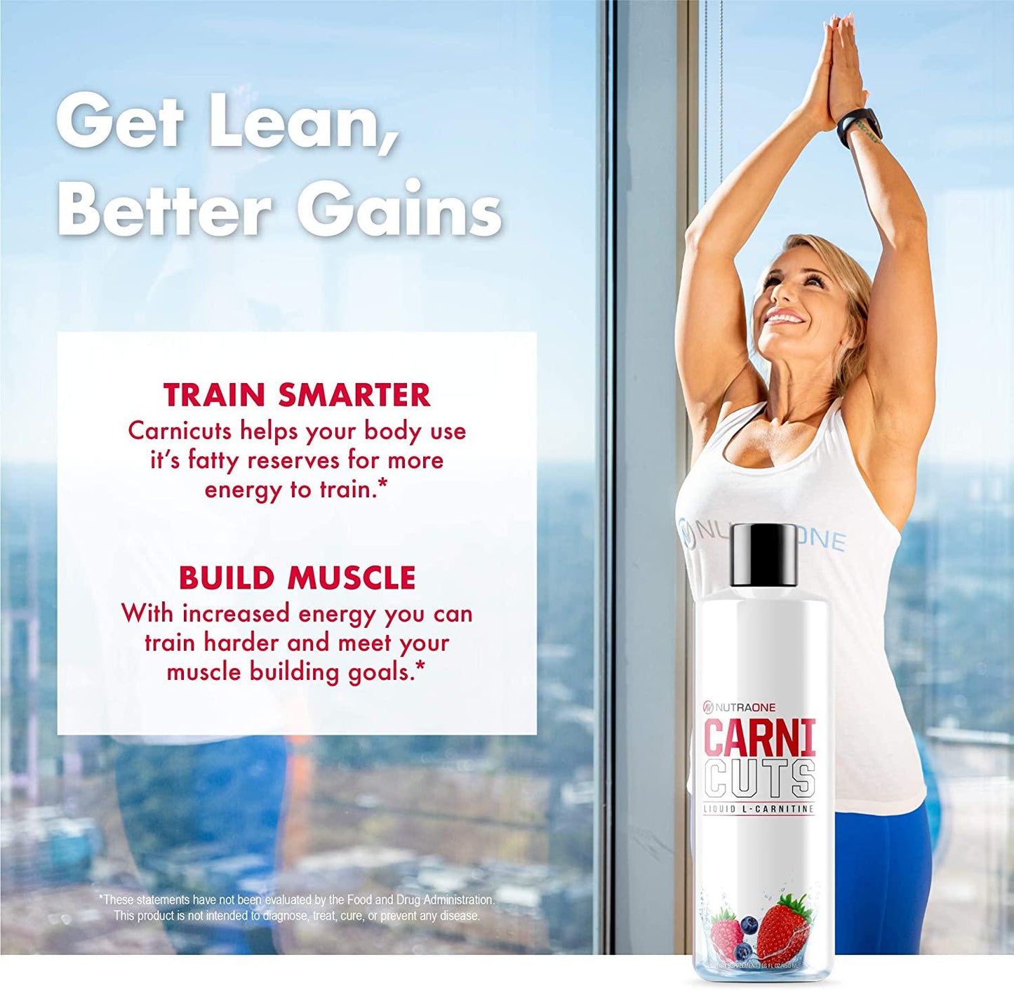 Carnicuts L-Carnitine Liquid Supplement by NutraOne Weight Management, Stimulant Free Metabolic Aid (Berry Blast - 32 Servings)