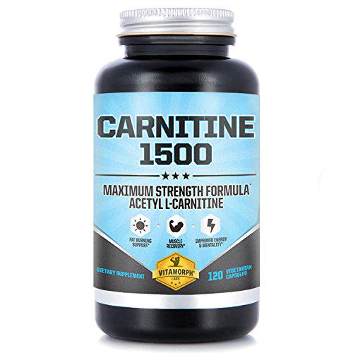 Carnitine 1500 - Acetyl L-Carnitine 1500mg Maximum Strength Carnitine Supplement - Supports Energy, Memory, Focus and Weight Loss Management by Vitamorph Labs - 120 Vegetarian Capsules