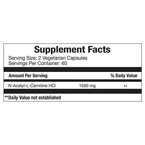 Carnitine 1500 - Acetyl L-Carnitine 1500mg Maximum Strength Carnitine Supplement - Supports Energy, Memory, Focus and Weight Loss Management by Vitamorph Labs - 120 Vegetarian Capsules