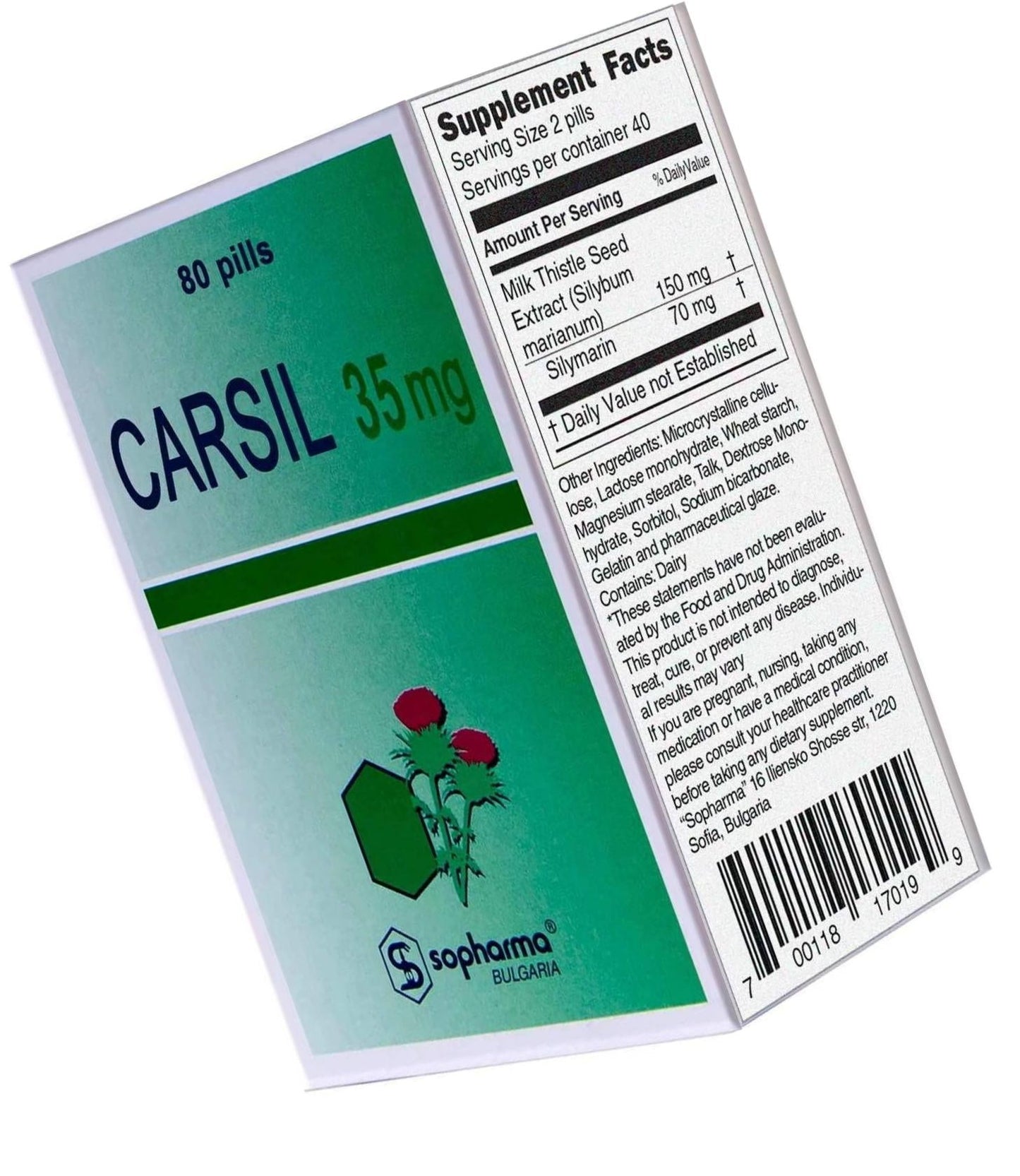 Carsil 35mg 80 Pills - Silymarin Extract