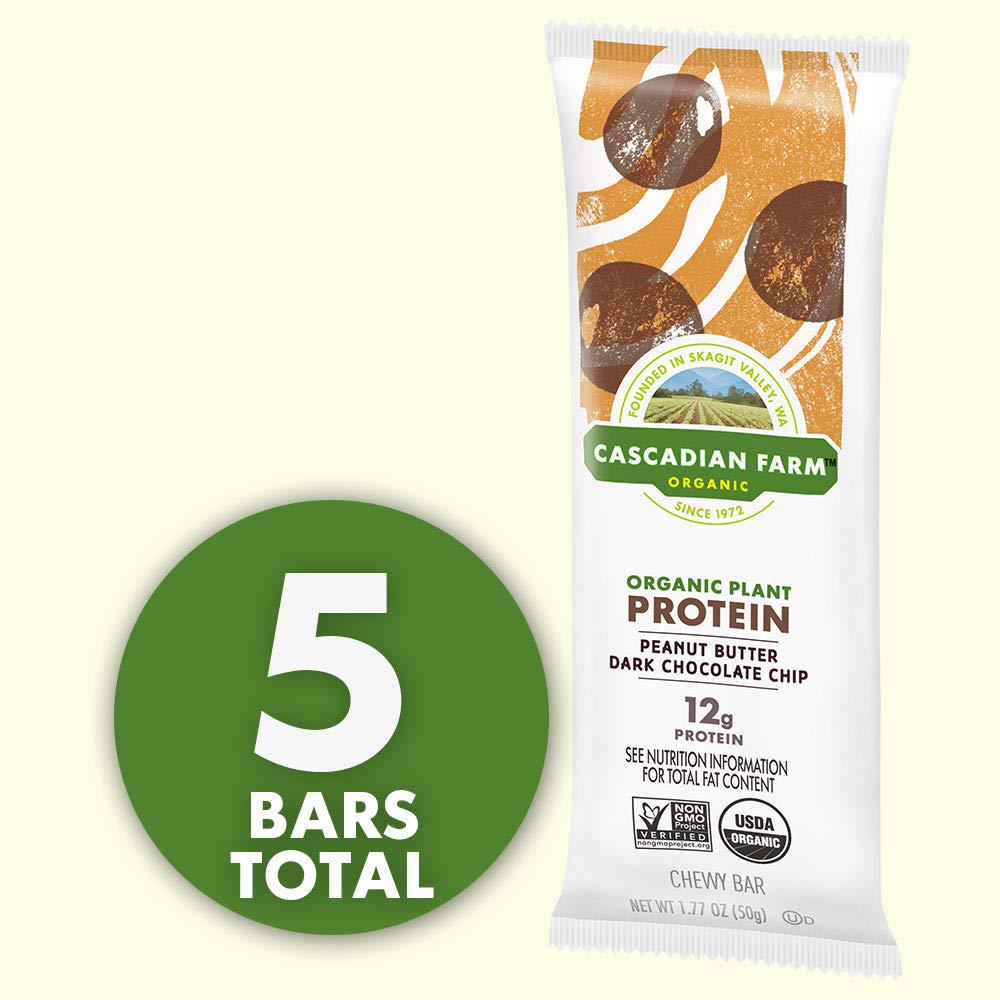Cascadian Farm Organic Peanut Butter Chocolate Chip Protein Bars, 1.77 oz, 5 ct