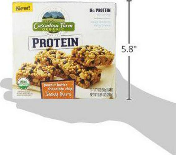 Cascadian Farm Organic Peanut Butter Chocolate Chip Protein Bars, 1.77 oz, 5 ct