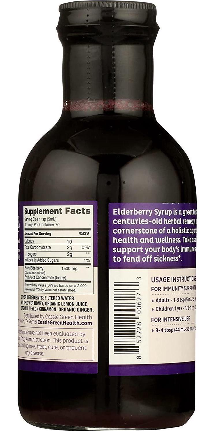 Cassie Green Health Elderberry Syrup, 12 FZ