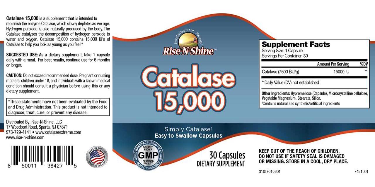 Catalase 15,000 - Pure Catalase Antioxidant Enzyme - Acid Resistant Capsule