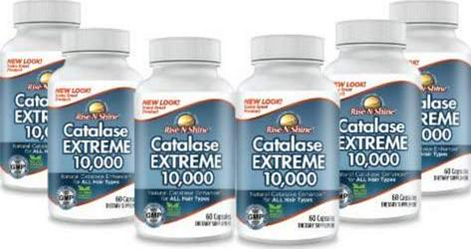 Catalase Extreme 10,000 - Six Bottles 6 Month Supply - Catalase Enzyme Hair Supplement w/ 10,000 IU of Catalase, Saw Palmetto, Fo-Ti, Biotin and More