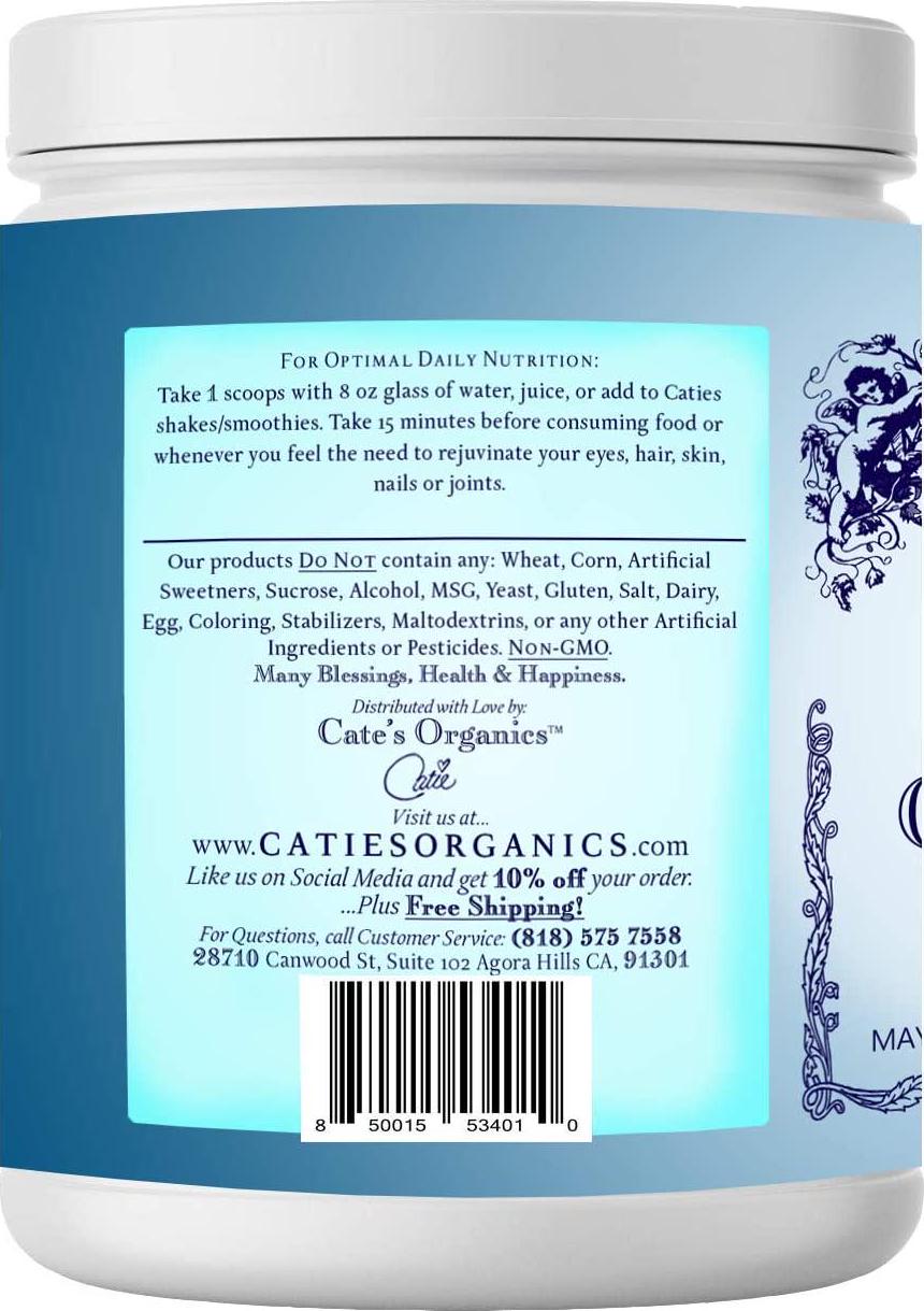 Catie's Marine Collagen- Premium Wild Caught Collagen (Type 1 and 3) from Cold Water Nordic Cod w/Plant Based Vitamin C, Hyaluronic Acid + Herbs! Non GMO. 30 Day Supply.