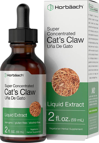 Cats Claw Tincture Alcohol Free | 2 Oz | Vegetarian, Non-GMO, Gluten Free Liquid Extract | by Horbaach