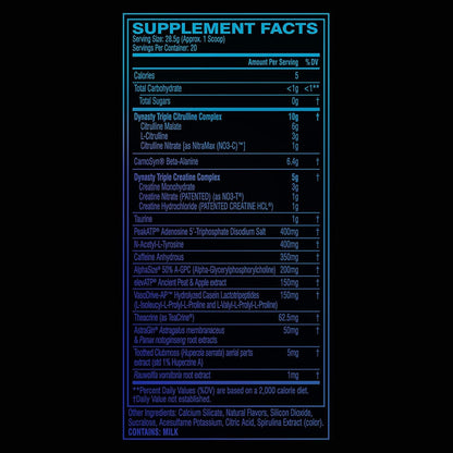 Cellucor C4 Dynasty MMXX Pre Workout Powder Icy Blue Razz, Sugar Free Preworkout Energy Supplement for Men and Women, 350mg Caffeine + 6.4g Beta Alanine, 20 Servings