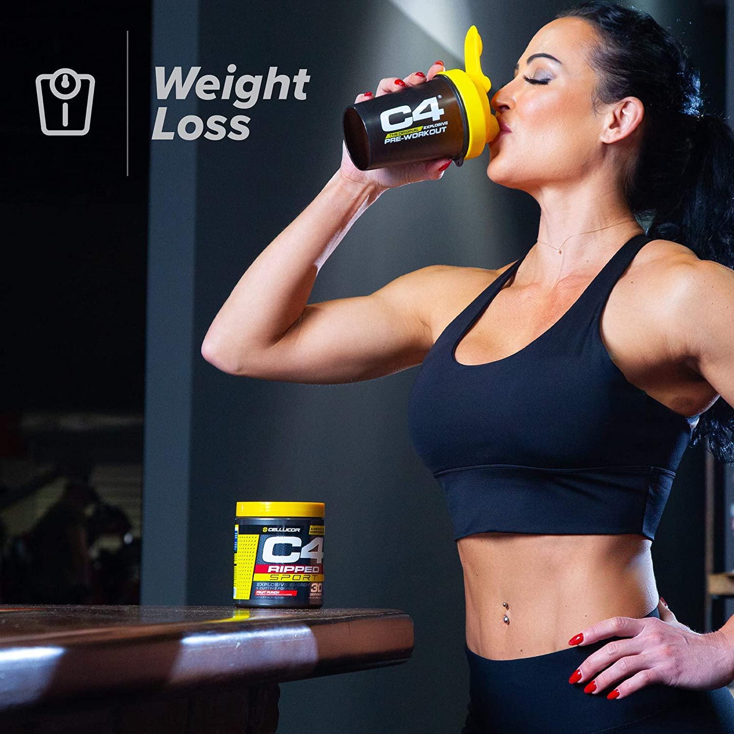 Cellucor C4 Ripped Sport Pre Workout Powder + Thermogenic Fat Burner, Fat Burners For Men and Women, Weight Loss and Energy, Arctic Snow Cone, 30 Servings - Nsf Certified For Sport,8.74 Oz,Pack Of 1