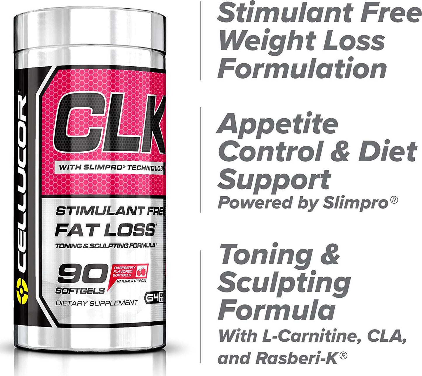Cellucor CLK Non-Stimulant Fat Burner for Weight Loss with CLA, Conjugated Linoleic Acid, Raspberry Ketones, L-Carnitine, 90 Softgels