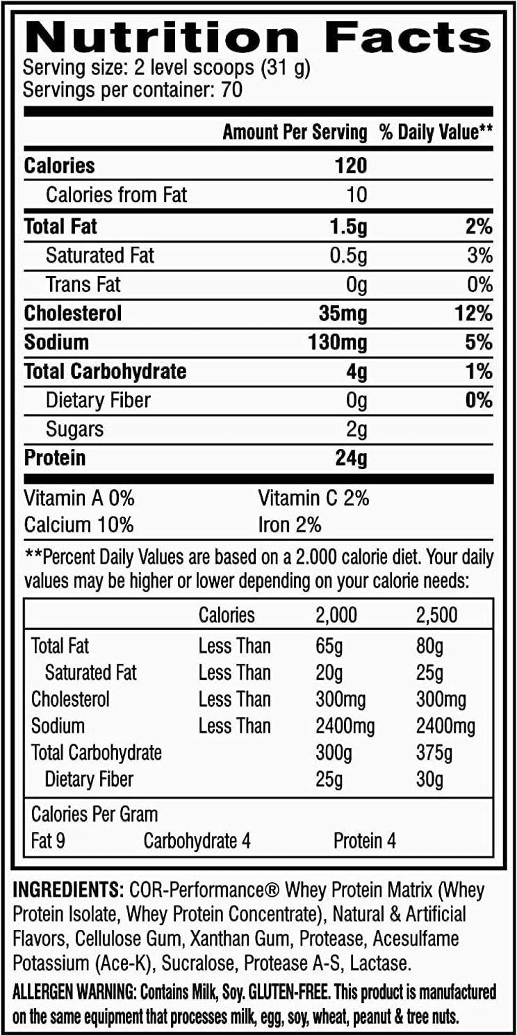 Cellucor COR-Performance Whey Whipped Vanilla, 70 Servings