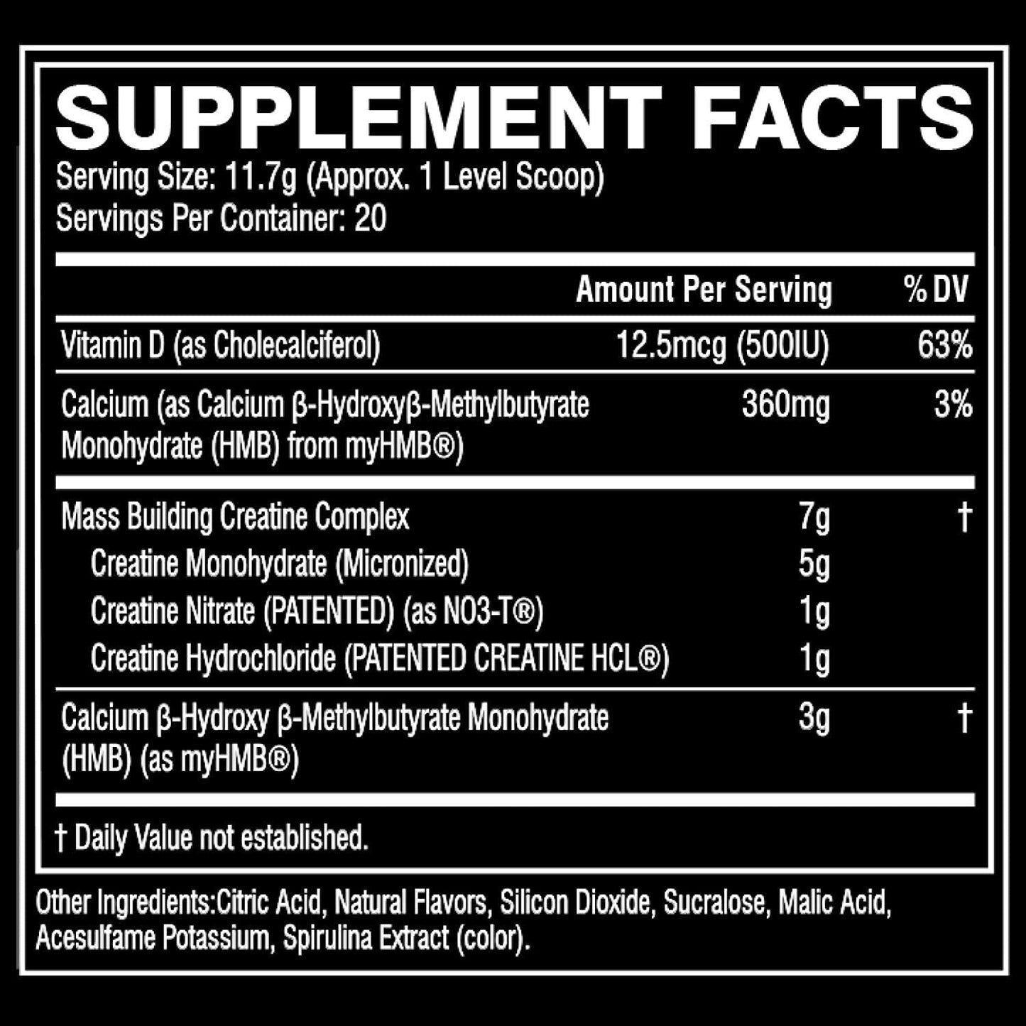 Cellucor M5 Ultimate Post Workout Powder Fruit Punch, Muscle and Strength Building Supplement, Creatine Monohydrate + Creatine Nitrate + Creatine HCL + HMB, 20 Servings, 8.6 Ounce