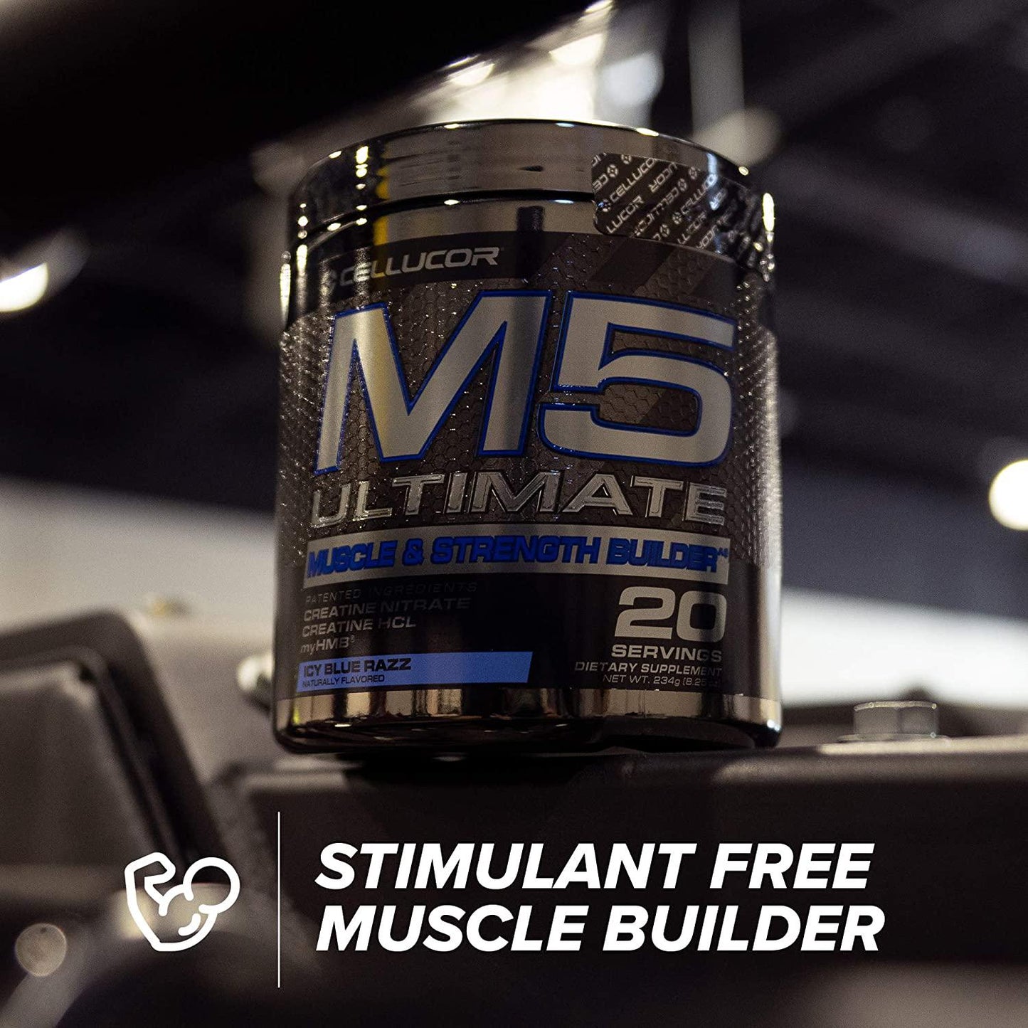 Cellucor M5 Ultimate Post Workout Powder Fruit Punch, Muscle and Strength Building Supplement, Creatine Monohydrate + Creatine Nitrate + Creatine HCL + HMB, 20 Servings, 8.6 Ounce