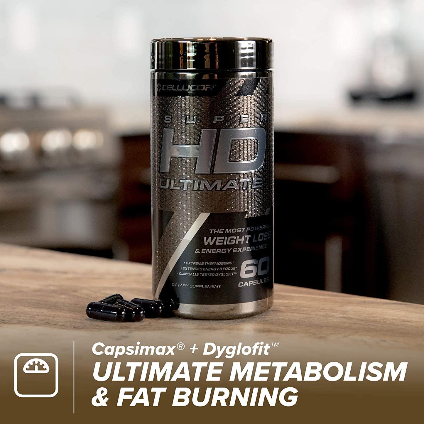 Cellucor Super HD Ultimate Thermogenic Fat Burner and Weight Loss Supplement with Caffeine and Natural Metabolism Boosters, 60 Count Capsules