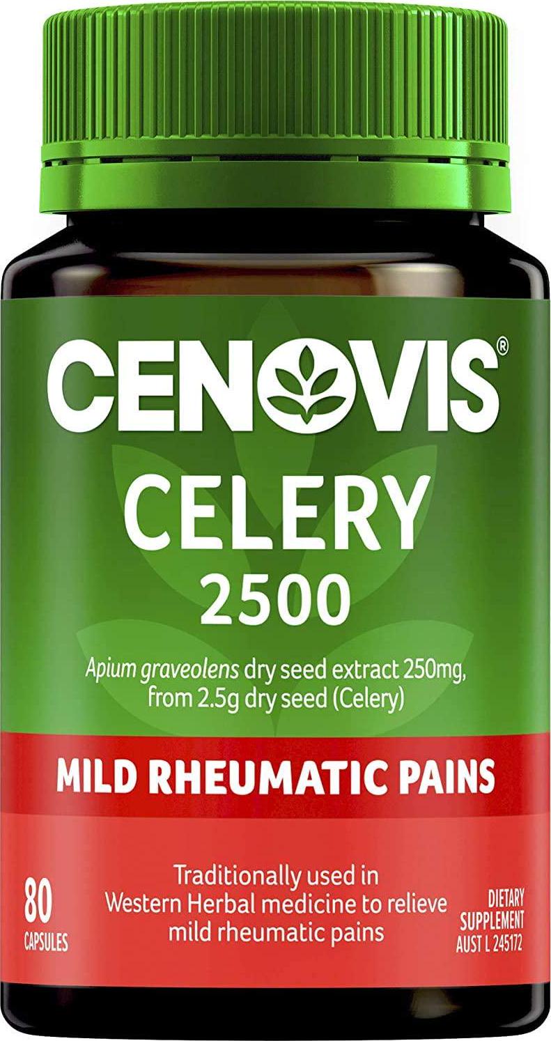 Cenovis Celery 2500 - Reduces Mild Rheumatic Pains in traditional Western herbal medicine, 80 Capsules