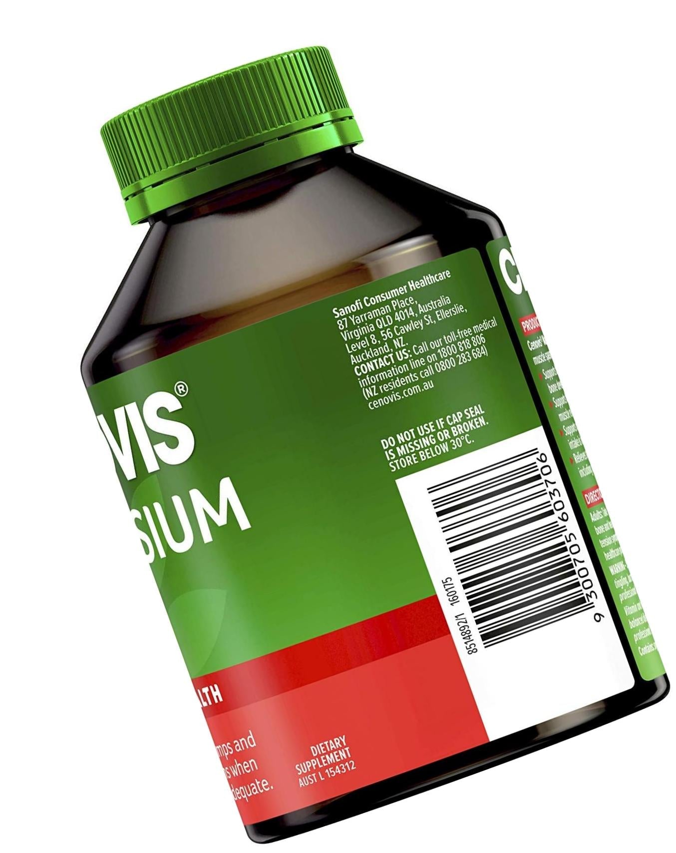 Cenovis Magnesium Tablets Muscle Health Supplement - Relieves muscle cramps and mild muscle spasms when dietary intake is inadequate, 200 Pack